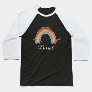 Rainbow cat purride black Baseball T-Shirt